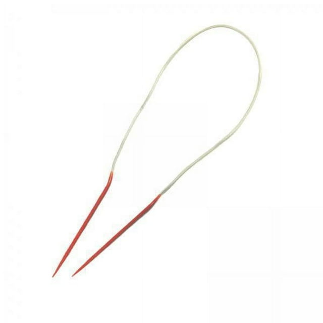jifeng 2xCircular Cable Knitting Pin Knitting Tools Weave Creative DIY Crafts Household Yarn Knit Pin Smooth for Beginners Socks Scarf , red, 2 Pcs