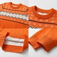 thumbnail image 3 of Bjutir Toddler Boys Girls Fall Winter Long Sleeve Knit Sweater Base Warm Sweater For Children Clothes Orange Size 3-4 Years, 3 of 5