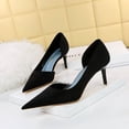 thumbnail image 5 of Zapatos de tacón alto sexys de moda para mujer, zapatos de tacón alto para boda, zapatos de tacón alto para mujer con boca poco profunda y puntiaguda, zapatos de tacón de tela para novias individuales, 5 of 5