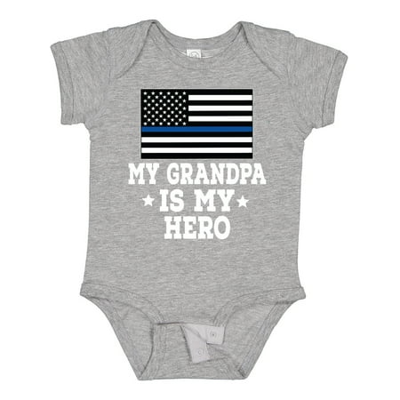 

Inktastic Police Officer Grandpa is My Hero Gift Baby Boy or Baby Girl Bodysuit