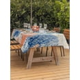thumbnail image 3 of Outdoor Tablecloth with Umbrella Hole for Patio/Picnic/Party/Camping, Sea Turtle Coastal Waterproof Table Cloth Rectangle Table Cover Washable, Blue Red Summer Beach Coral Nautical Vintage (52"x 70"), 3 of 8