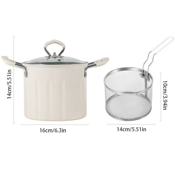 A Deep Fryer Clearance! Multifunctional Deep Fryer Pot and Container With Strainer Stainless Deep Fryer Pot With Basket Large Capacity Versatile Oil Filter 2 in 1 Oil Strainer Fryin