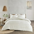 thumbnail image 3 of Leona 3 Piece Pom Pom Cotton Duvet Cover Set, 3 of 17