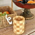 thumbnail image 4 of Yunuuuoa Wooden Utensil Holder Kitchen Countertop Organizer Rustic Decor Spatula Spoon Caddy Checkered Print Tabletop Storage Rack for Dining Room Home Decor, 4 of 6