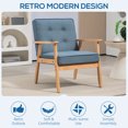 thumbnail image 4 of HOMCOM Fabric Accent Chair, Tufted Armchair for Living Room with Wood Legs, 4 of 10