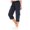 Navy, variant on Capri Cargo Pants for Women Spring Summer Casual Elastic Waist Relaxed Fit Straight Leg Capri Hiking Pants with Pockets