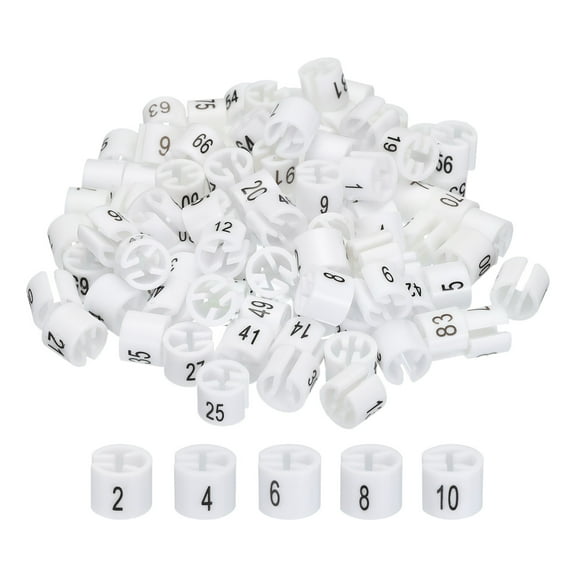 Clothes Hanger Marker Colored Hanger Sizer Garment Markers Tag (Number 1-100, White), Set of 100