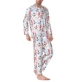 thumbnail image 2 of KLL Sea Horse And Corals Sleepwear Mens Flannel Pajamas,Long Cotton Pj Set, 2 of 7