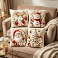 thumbnail image 5 of 2026 Christmas Indoor Home Decor 4 Pack Christmas Decorative Throw Pillow Covers Embossed Visual Holiday Cushion Slipcovers Hidden Zipper Decor Pillow Cases For Indoor Sofa Couch, 5 of 6