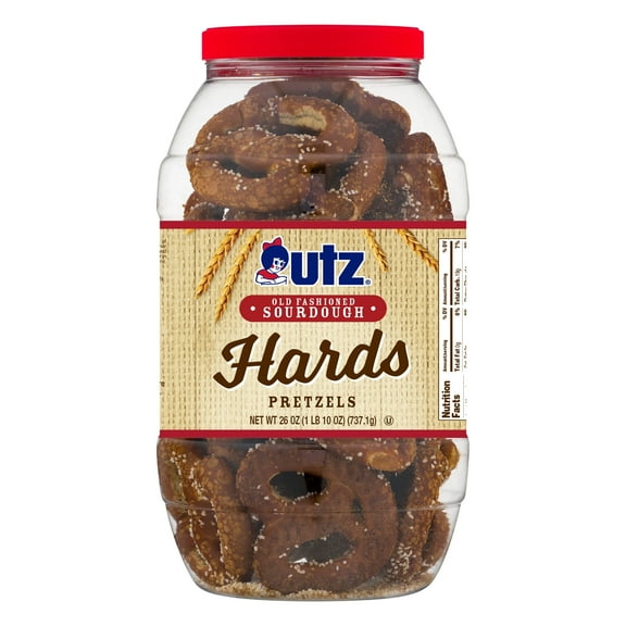 Utz Sourdough Hards Old Fashioned Pretzels, 26 oz Barrel