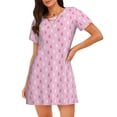 thumbnail image 1 of Disketp Breast Cancer Awareness5 para Camisón Corto de Manga Corta para Mujeres, Camisón Cómodo con Escote Redondo, Bonito y Confortable, 1 of 6