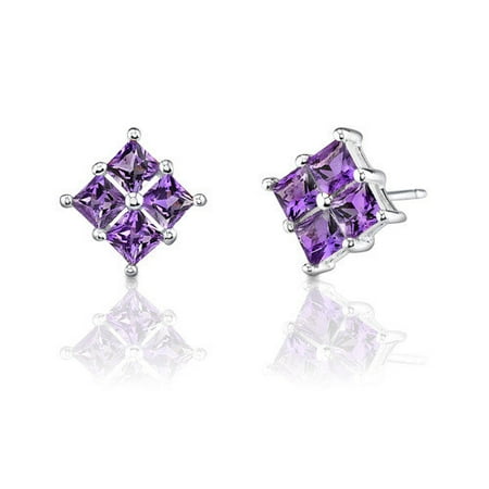 Oravo 1.00 Carat Princess Cut Earrings in Sterling Silver