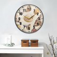 thumbnail image 2 of Yayeee Wall Clock Battery Operated 11.9" Silent Non-Ticking for Living Room, Beige Watercolor Seashells, 2 of 8