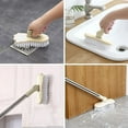 thumbnail image 3 of LandHope Long Metal Handle Kitchen Floor Scrub Brush Rotatable and Bathtubs Cleaner Tile Brush Beige, 3 of 6