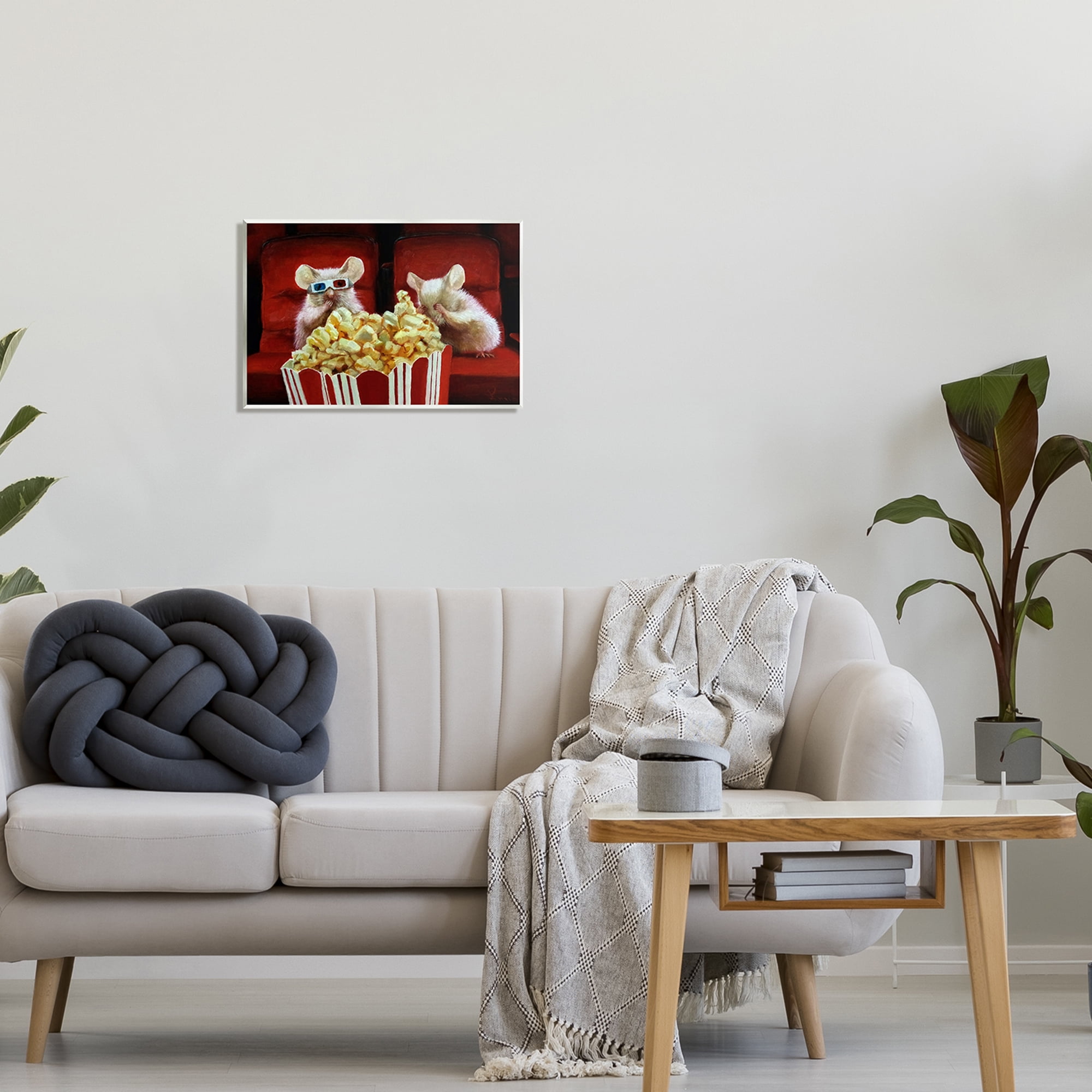 Stupell Industries Mice Movie Theater Popcorn Animals & Insects Painting Unframed Art Print Wall Art