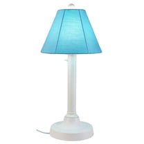 Patio Living Concepts San Juan 30 in. Table Lamp 38121 with 2 in. white body and canvas Aruba Sunbrella shade fabric