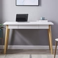 thumbnail image 3 of hirigin Home Office Desk Computer Desk Writing Table Workstation with Drawers, 3 of 6