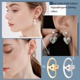 thumbnail image 5 of 4 Pairs Earring Backs for Studs 2 Colors Brass Earring Lifters Flower Locking Earring Backs for Heavy Earring EarLobe Support Patches for Earrings 12.5mm×7.5mm, 5 of 7