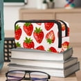 thumbnail image 6 of MUOOUM Pencil Case, Pink Cute Strawberries Patetrn Large Capacity Pencil Pouch Stationery Pen Bag, 6 of 7