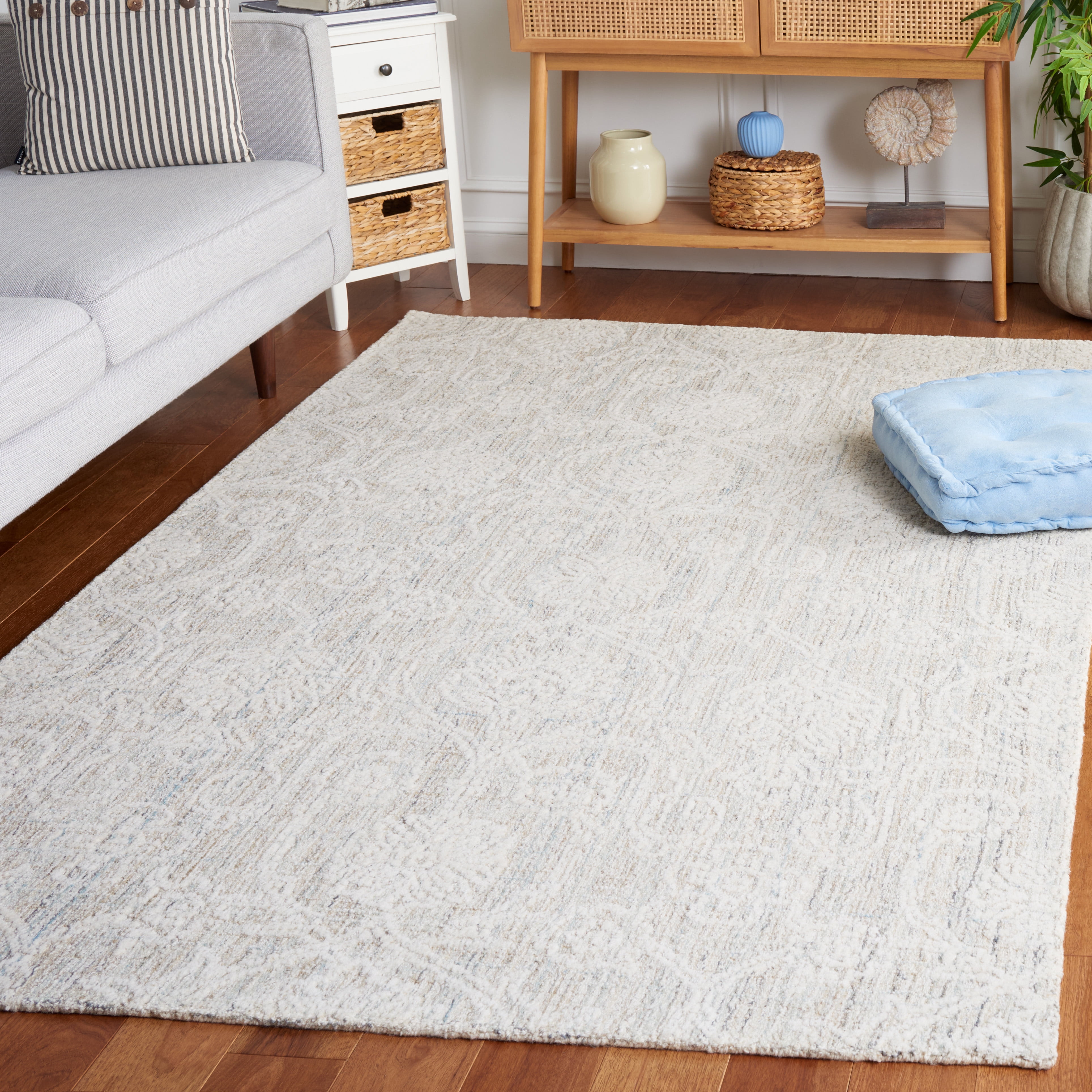 SAFAVIEH Ebony Abram Botanical Area Rug, Teal/Ivory, 8' x 10'