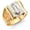 TOP1407, variant on 14k Two Tone Gold Men's Cubic Zirconia Ring for Men's (TOP1410, 10)