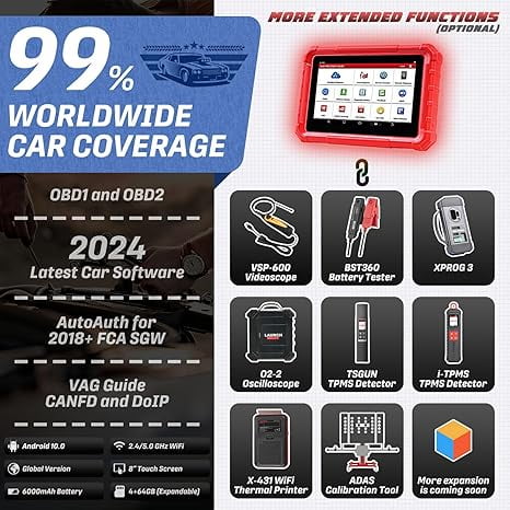 LAUNCH X-431 PRO Star OBD2 Scan Tool, Bi-Directional Car Diagnostic Tablet Scanner,  Full System OBD2 Car Code Reader with 37+ Services, ECU Reset, CANFD, DoIP, FCA AutoAuth, 2 Years Free Update