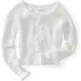thumbnail image 1 of Aeropostale suéter de punto de crochet para mujer, blanco, pequeño, 1 of 1