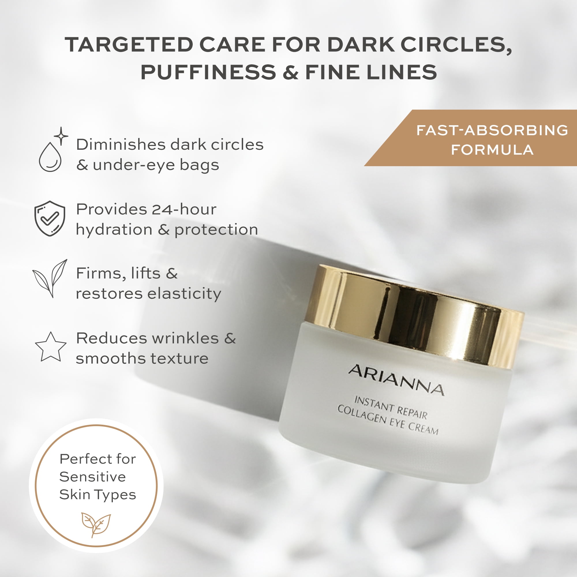 Arianna Skincare Instant Repair Collagen Eye Cream, 1.7 oz