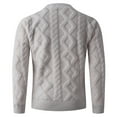 thumbnail image 5 of Kalauyu Men's Pullover Sweater Cable Knit Chunky Sweater Classic Casual Crewneck Sweaters, 5 of 6