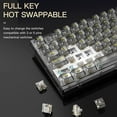 thumbnail image 5 of XINMENG X75 82 Key Hot Swappable Mechanical Keyboard with Transparent Keycaps, Gasket Mount 75 Keyboard, RGB Backlit Custom Gaming Keyboard for Windows/Mac (Crystal White Switch, Wired-Black), 5 of 12