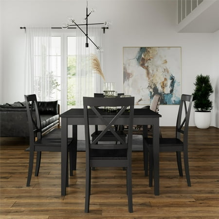 Dorel Living Sunnybrook Rustic 5 Piece Dining Set Black Walmart Com Walmart Com