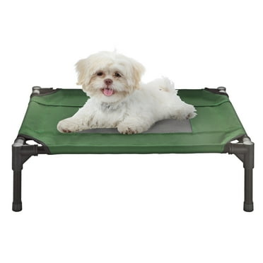 Petmaker Elevated Dog Bed –  Portable Cot with Non-Slip Feet for Pets up to 25lb - Green, 24.5x18.5