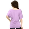 thumbnail image 5 of Made by Johnny Women's Boat Neck Short Sleeve Dolman Drape Top XL LAVENDER, 5 of 6