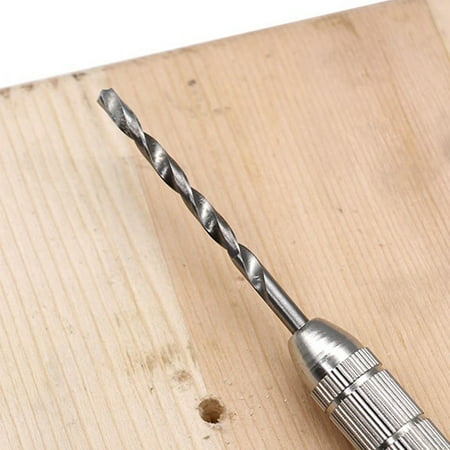 

Mini Micro Aluminum Hand Drill With Keyless Chuck +10pc Twist Drill Bit Rotary Tools Silver