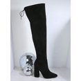 thumbnail image 2 of Faux Leather Thigh High Block Heel Boots, 2 of 4