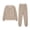 Khaki, variant on Purcolt Boys and Girls Textured Pajama Sets Comfort Warm Long Sleeve Tops and Elastic Waisted Pants Winter Sleepwear Soft Lounge Set for 0-15 Years