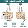 thumbnail image 4 of FORMRS Tote Bag for Women Quilted Large Capacity Travel Work Carry On Shoulder Handbag, Beige Retro Rainbow, 4 of 7