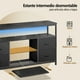 thumbnail image 4 of Zocalo Mueble para TV con Tomas de Corriente y Luces LED, Centro de Entretenimiento de TV de 4 cajones con Estante Abierto, Mueble de TV de 50 a 43 Pulgadas (Negro), 4 of 7
