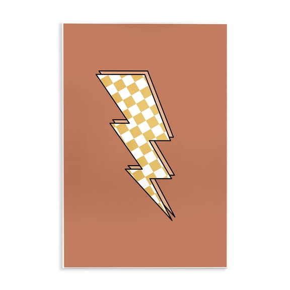 Stupell Industries Checking Lightning Bolt Abstract Painting Unframed Art Print Wall Art, 13 x 19