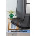 thumbnail image 3 of Wpm Cortinas Transparentes Negras De 60 Pulgadas De Ancho X 95 Pulgadas De Largo, 2 Paneles, Tratamiento De Ventana Para Sala De Estar, Bolsillo Para Barra, Gasa Transparente Para Dormitorio, Cocina,, 3 of 5