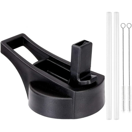 Wide Mouth Straw Lid Set Compatible with Hydro Flask Sports Water Bottle 1 Lid, 2 Straw, and 2 Cleaning Brushes Included