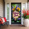 thumbnail image 5 of Wooden Door Themed Welcome Back Banner with Floral Leafy Elements Party Decorations Backdrop Background for Homecomings Reunions Office Returns Gatherings, 5 of 7
