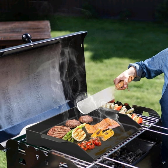 Universal Cast Iron Griddle for Gas Grills and Range Oven, Non-stick BBQ Flat Top Griddle with Handles for Outdoor Cooking, Tailgating, 18.6" × 14"$$Garden & Patio