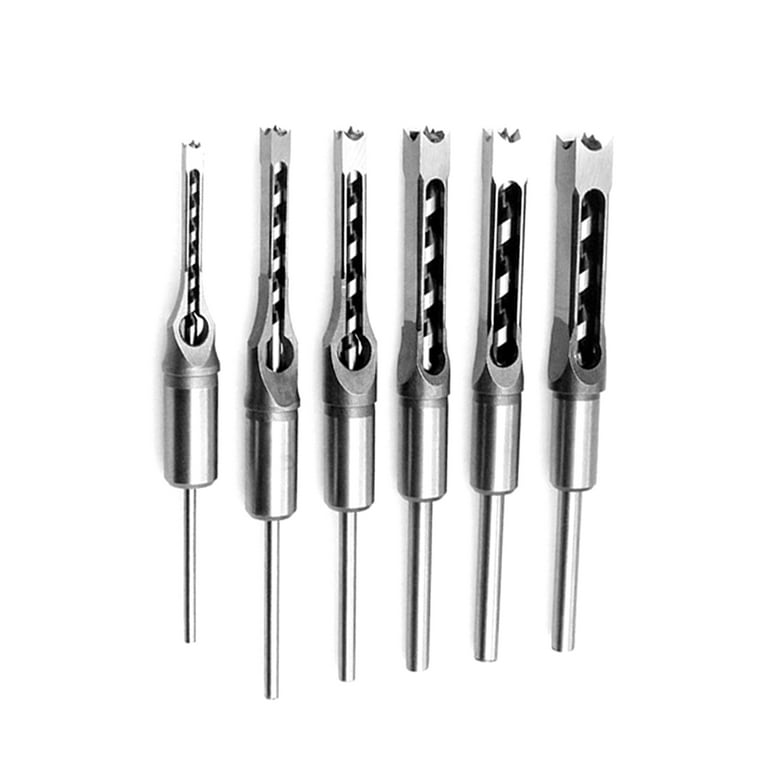Carevas 6pcs Hole Drill Bit Woodworking Hole Saw Mortising Chisel Steel  Drill Bits Set 14 inch, 516 inch, 38 inch, 12 inch, 916 inch, 58 inch for  Wood