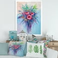 thumbnail image 3 of Designart 'Bouquet Of Red Roses In A Vase On Blue' Traditional Framed Art Print, 3 of 4