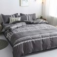 thumbnail image 5 of Boho Grey Duvet Cover, Stylish Reversible Geometric Design Queen Size Comforter Set, Microfiber Duvet Bedding, 3-Piece Set Including 2 Pillowcases, 5 of 5