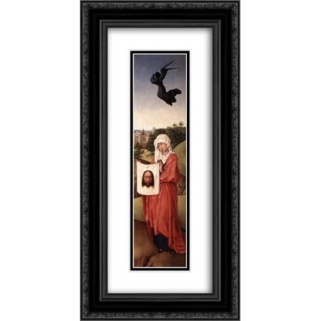 G9 Matt - Rogier van der Weyden 2x Matted 14x24 Black Ornate Framed Art Print 'Crucifixion Triptych: right wing'