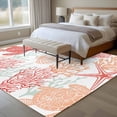 thumbnail image 4 of 6'x9' Area Rugs, Red Orange Coastal Indoor Outdoor Area Rug for Living Room Bedroom, Sea Turtle Nautical Coral Summer Beach Washable Bathroom Rugs Kitchen Floor Carpet Mats Home Decor Aesthetic, 4 of 8