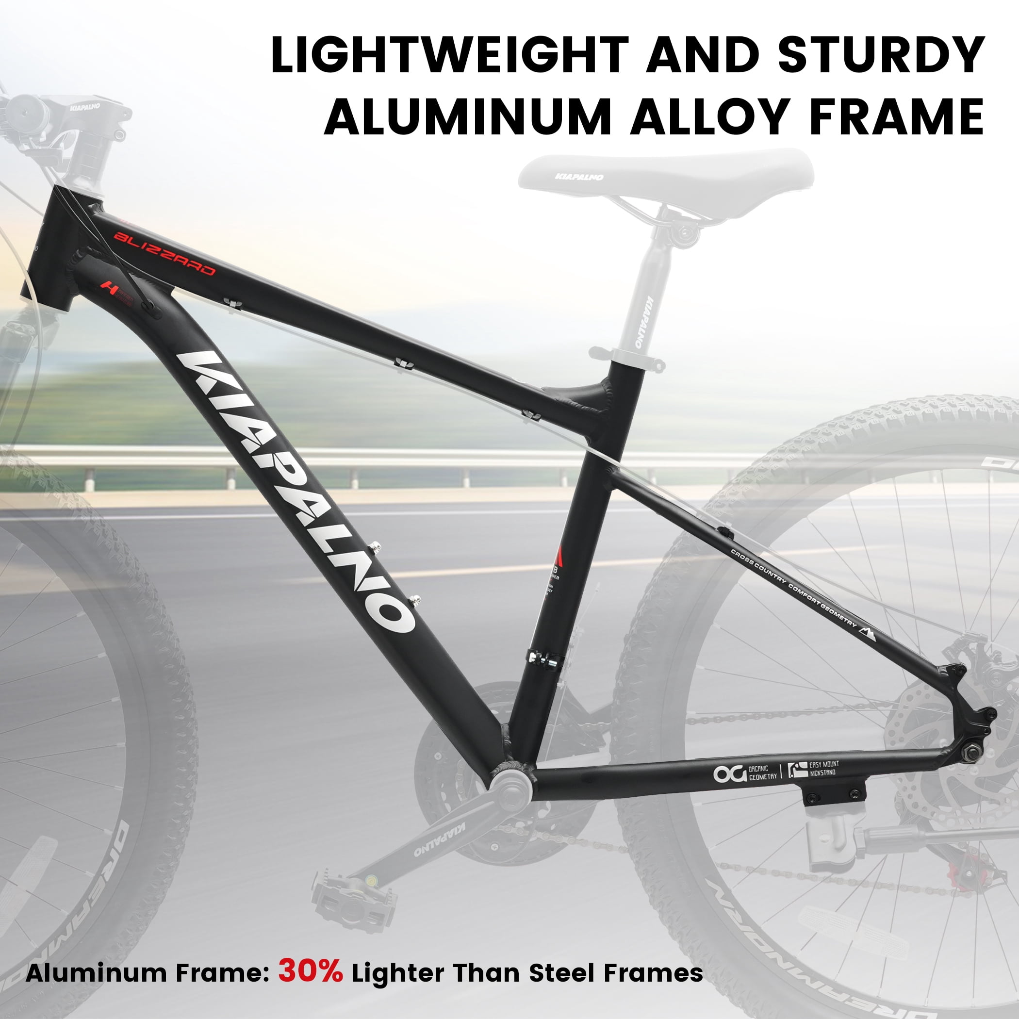 26 Inch Mountain Bike for Adult Men Women, 21-Speed Mountain Bicycle with Front Suspension and Dual Disc Brakes, Aluminum Alloy Frame MTB Bike for Outdoor Trail Commuter, Black
