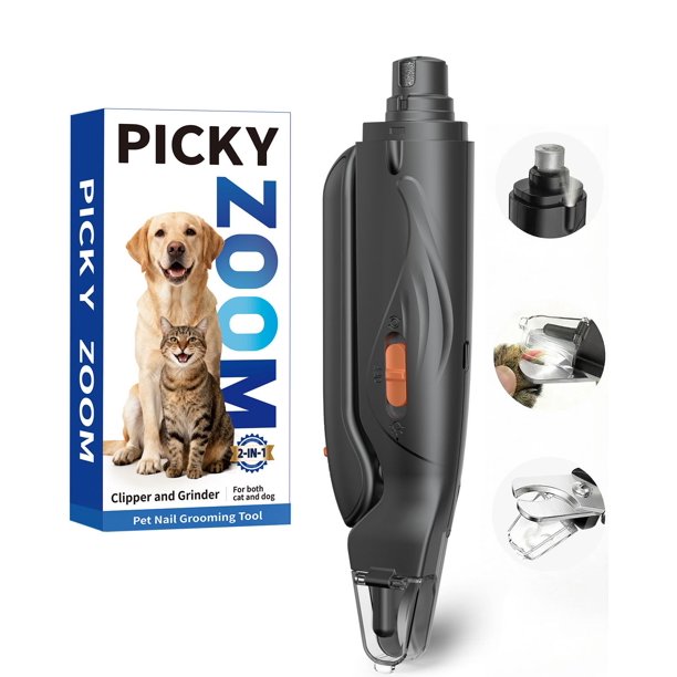 Cortaúñas para mascotas Picky Zoom 2 en 1 con lima y luz